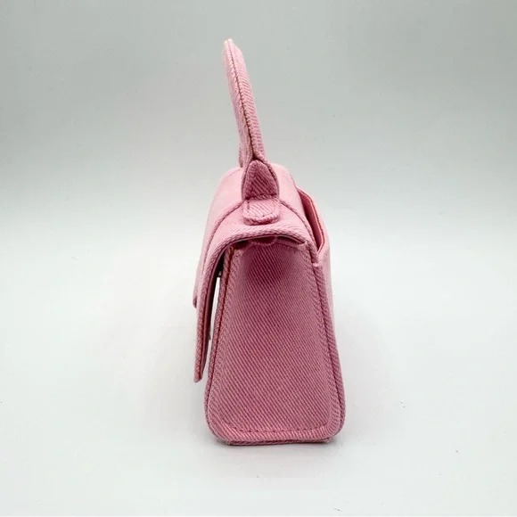 Balenciaga Pink Mini Denim Hourglass Top Handle Crossbody Bag - Picture 6 of 15